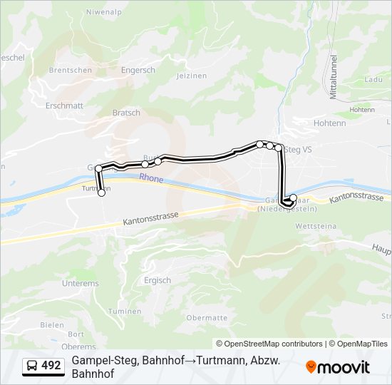 492 Bus Line Map