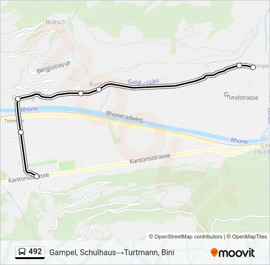 492 Bus Line Map