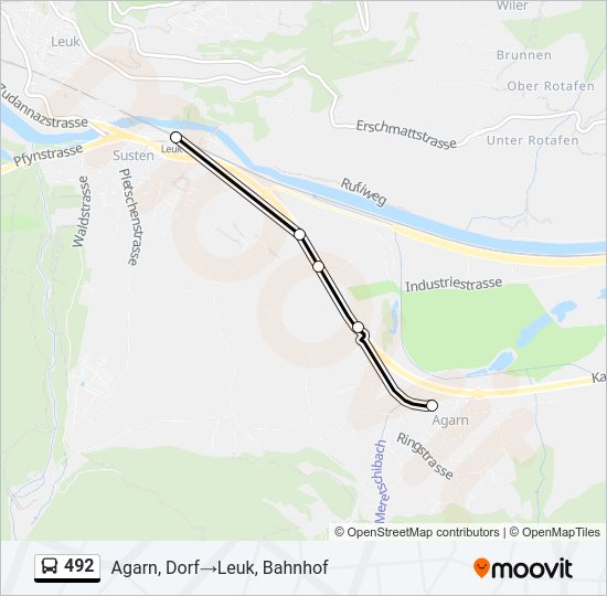 492 Bus Line Map