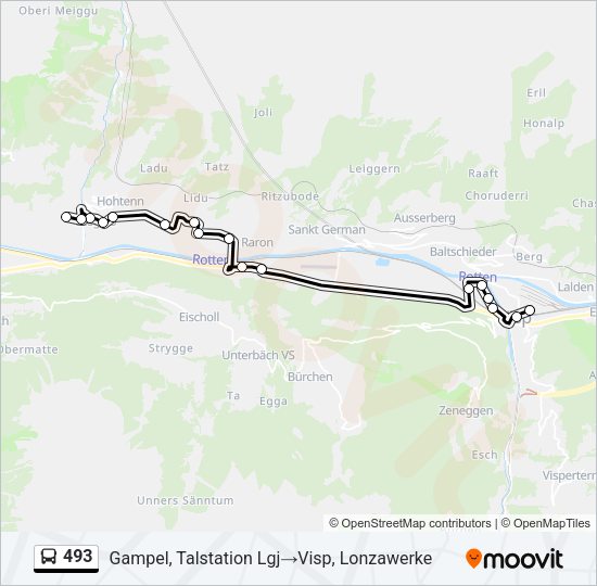 493 Bus Line Map