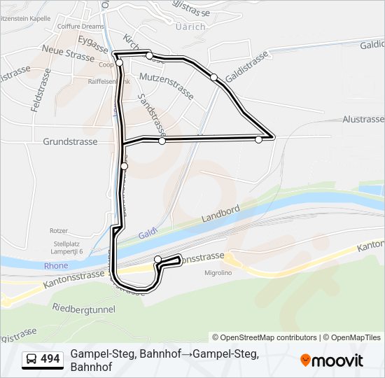 494 Bus Line Map