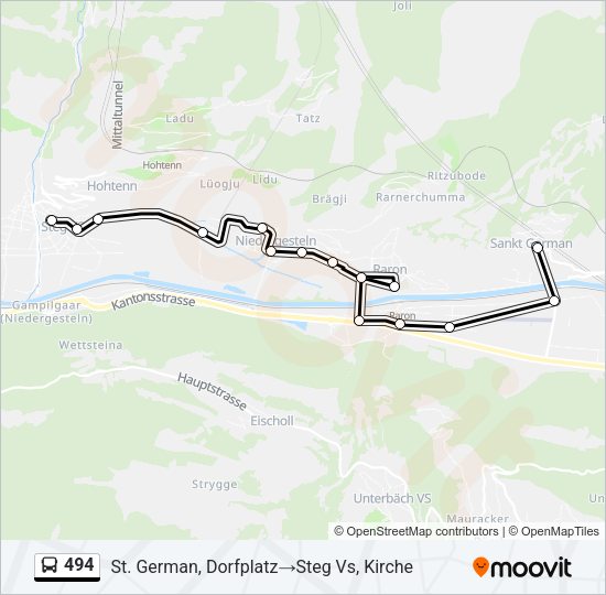 494 Bus Line Map