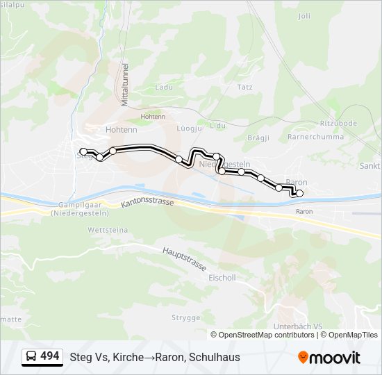494 Bus Line Map