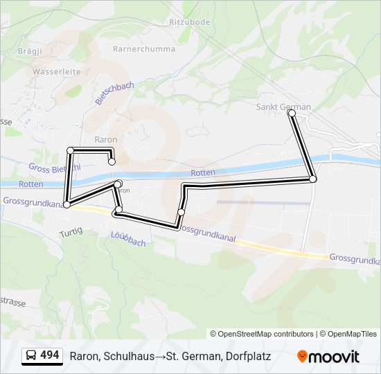 494 Bus Line Map