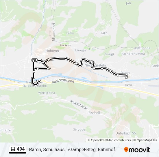494 Bus Line Map