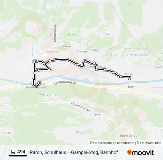 494 Bus Line Map