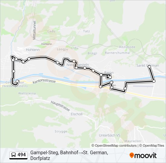 494 Bus Line Map