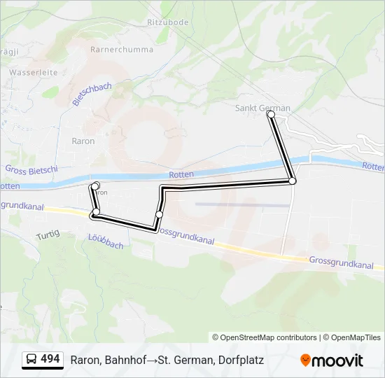 494 Bus Line Map