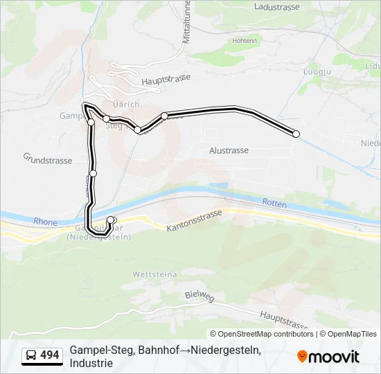 494 Bus Line Map