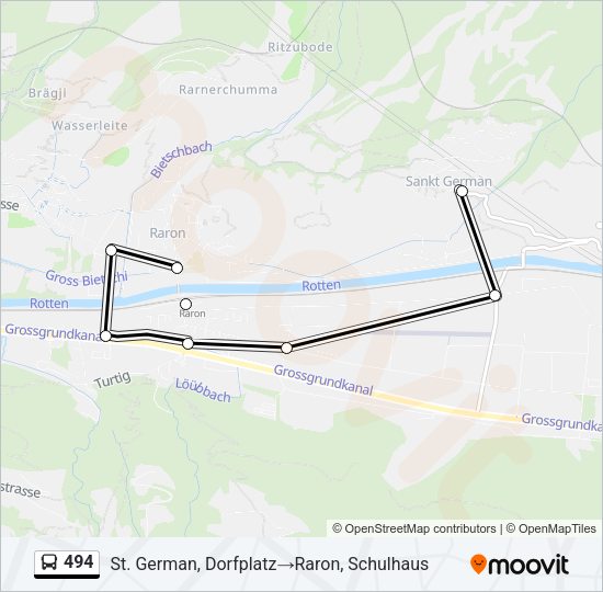 494 Bus Line Map