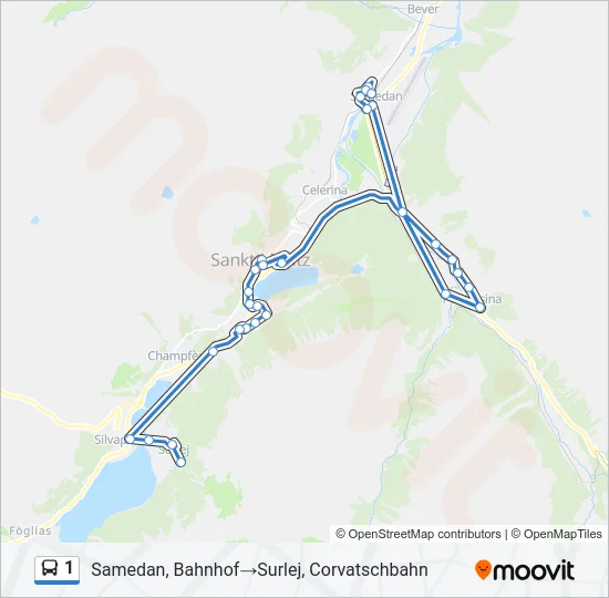 1 Bus Line Map