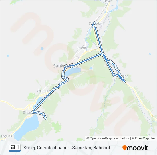 1 Bus Line Map