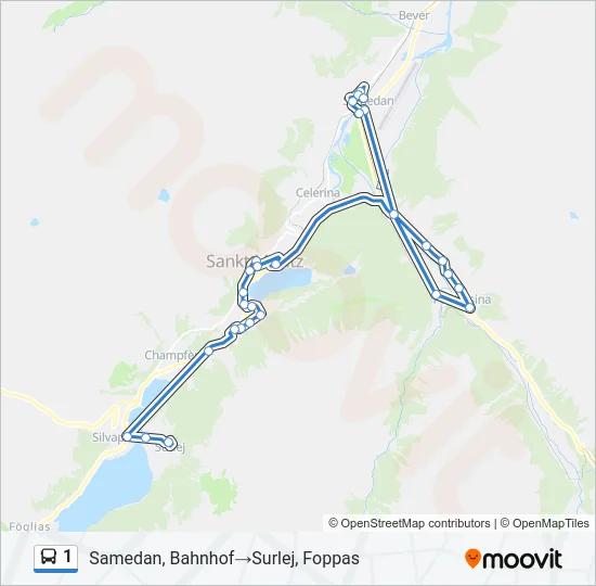 1 Bus Line Map