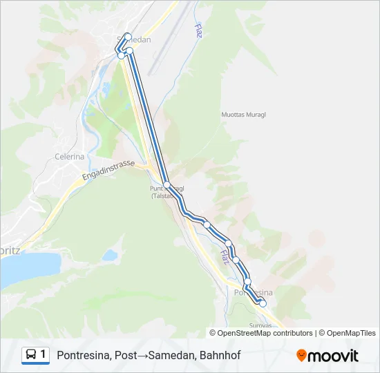 1 Bus Line Map