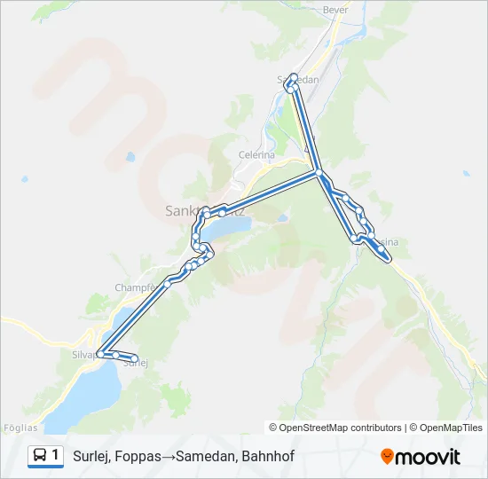 1 Bus Line Map