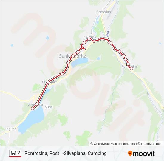 2 Bus Line Map