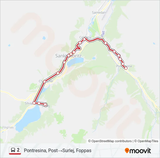 2 Bus Line Map