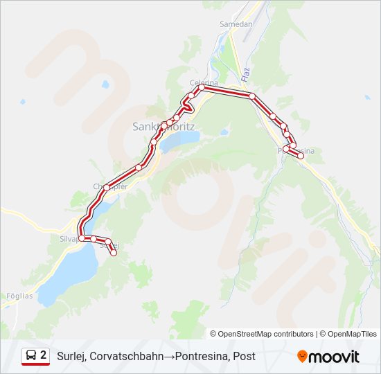 2 Bus Line Map