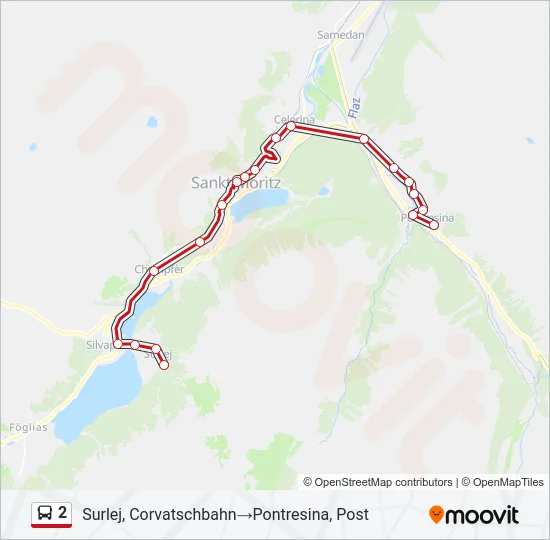 2 Bus Line Map