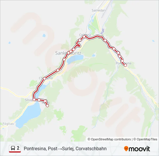 2 Bus Line Map