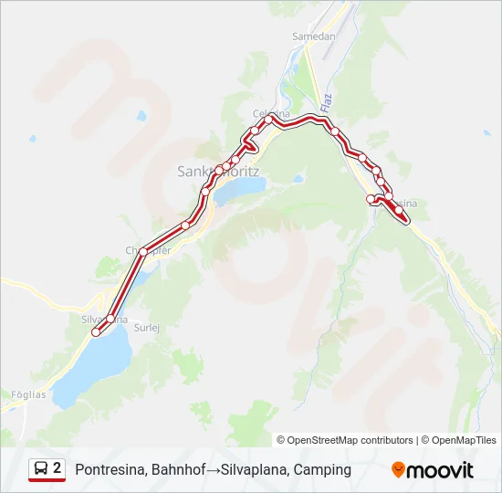 2 Bus Line Map