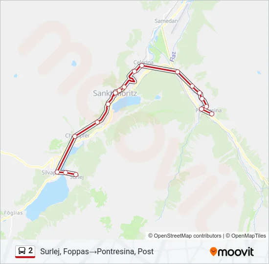 2 Bus Line Map