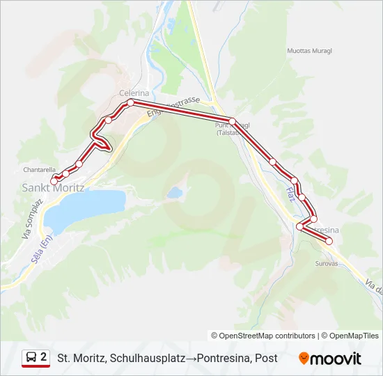 2 Bus Line Map