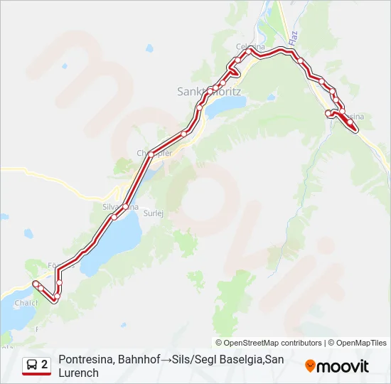 2 Bus Line Map