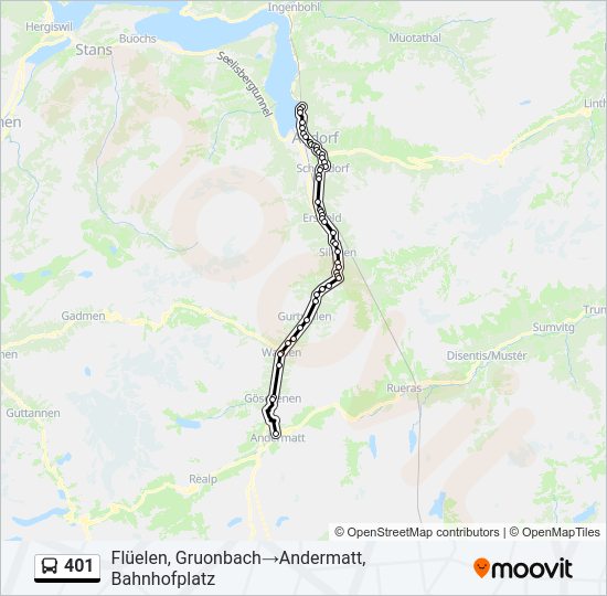 401 bus Line Map