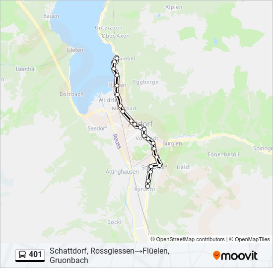 401 bus Line Map