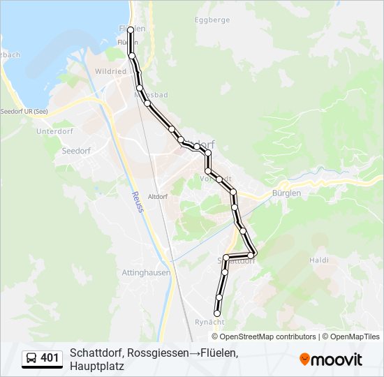 401 bus Line Map