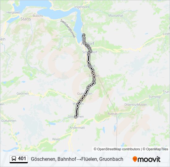 401 bus Line Map