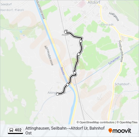 402 Bus Line Map