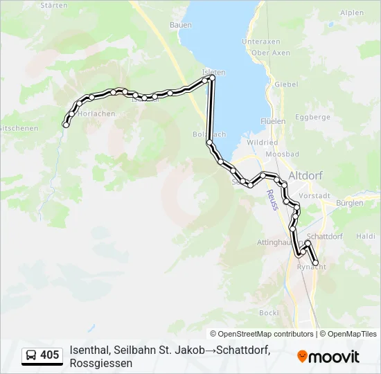 Plan de la ligne 405 de bus