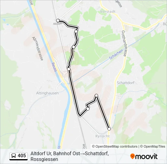 Plan de la ligne 405 de bus