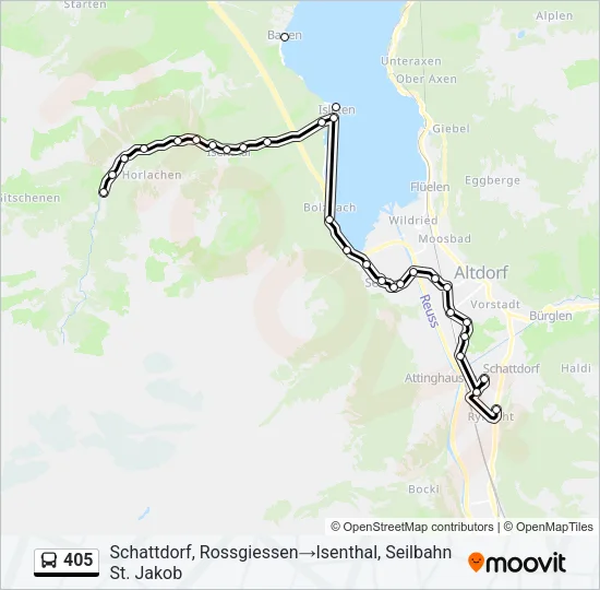 Buslinie 405 Karte