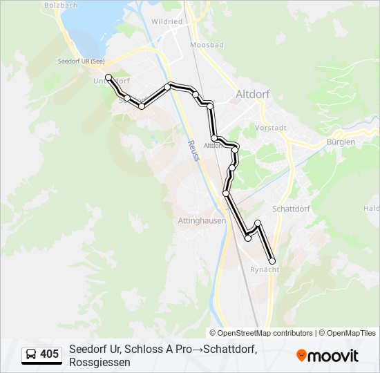 Plan de la ligne 405 de bus