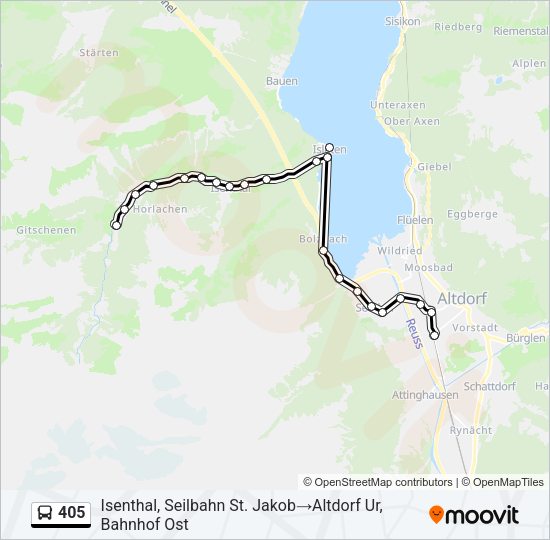 405 Bus Line Map