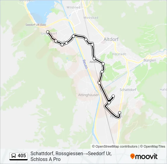 Buslinie 405 Karte