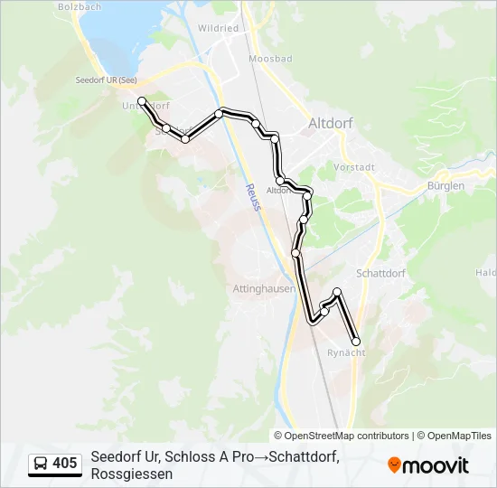405 Bus Line Map