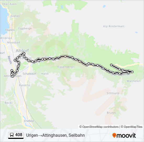 408 bus Line Map