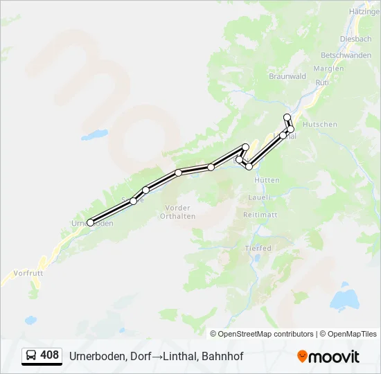 408 Bus Line Map