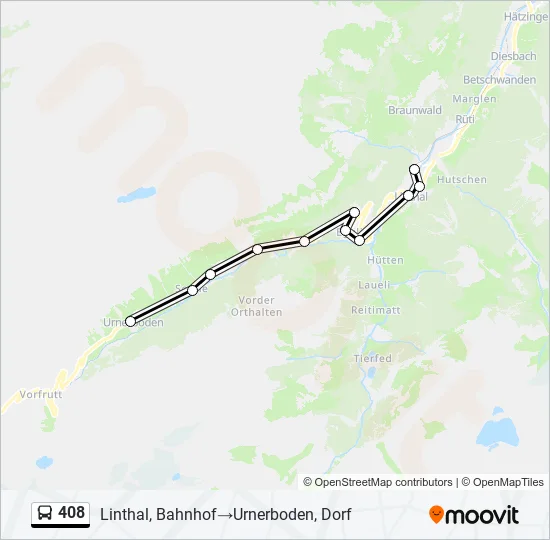 408 Bus Line Map