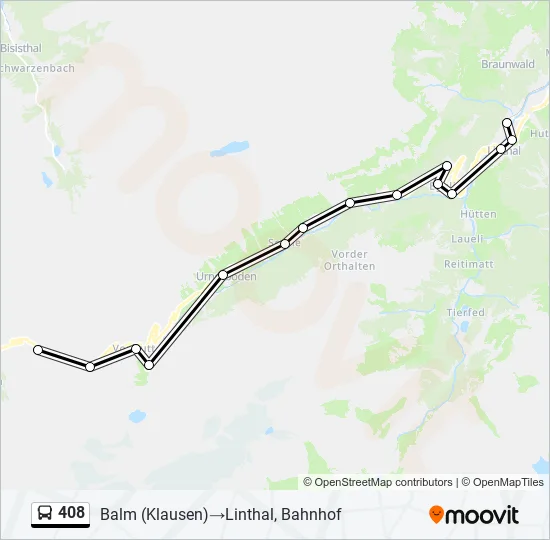 408 Bus Line Map