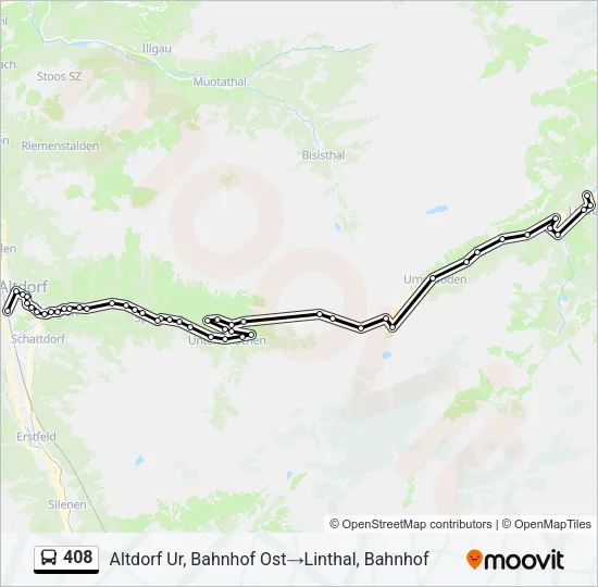408 Bus Line Map