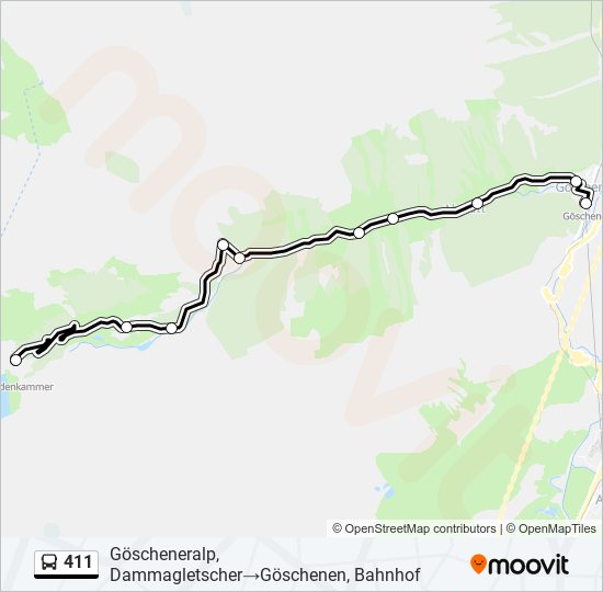 411 Bus Line Map