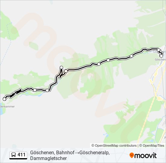 411 Bus Line Map