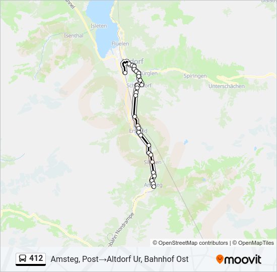 Plan de la ligne 412 de bus