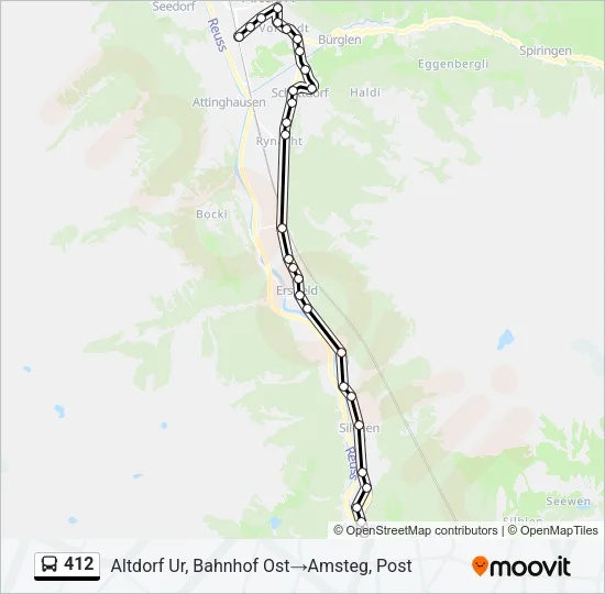 Plan de la ligne 412 de bus