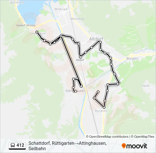 412 Bus Line Map